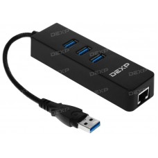 Сетевая карта DEXP AT-UH004 + USB3.0 HUB 3-port